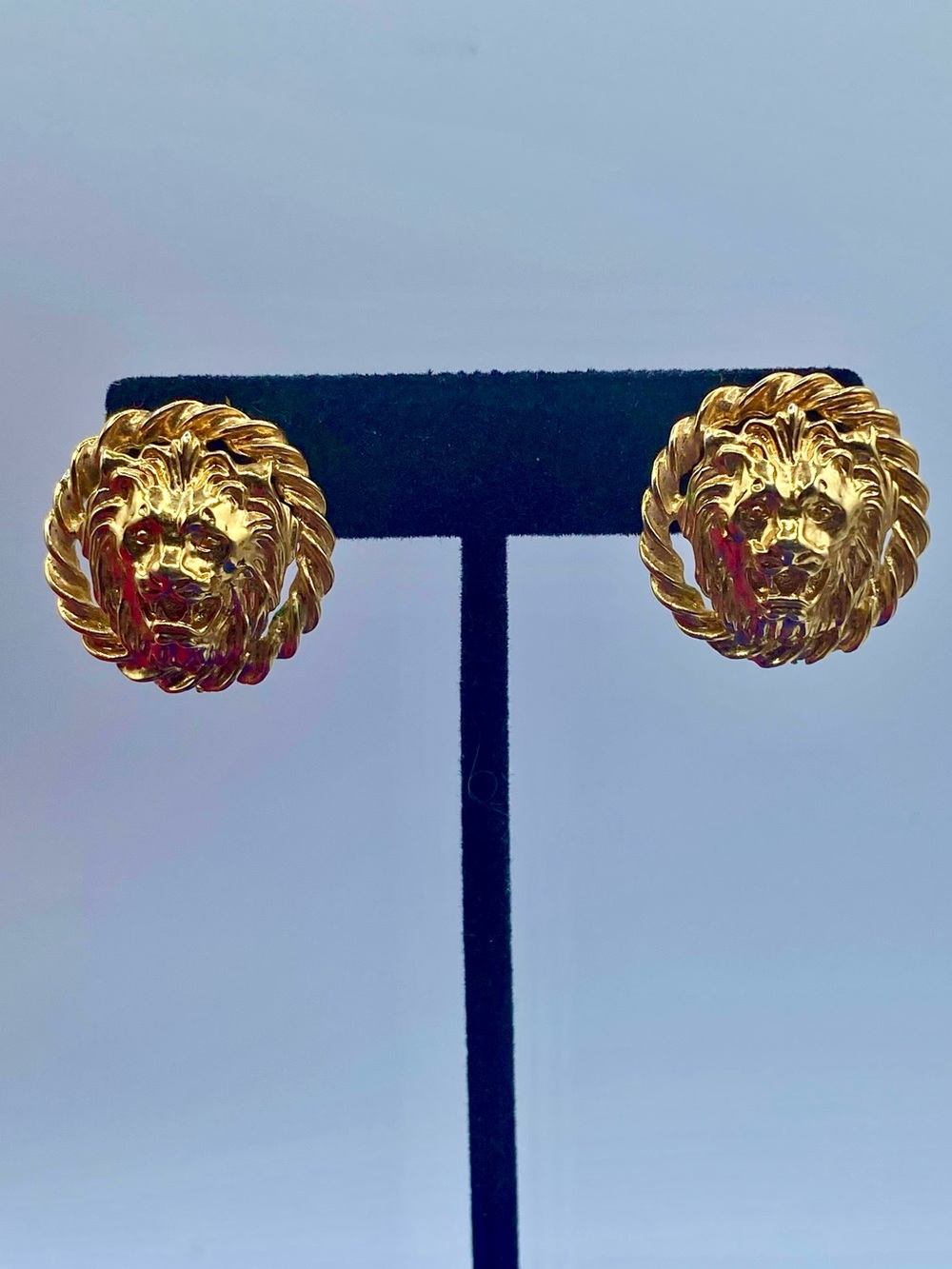 Vintage Anne Klein Lion Pierced Earrings